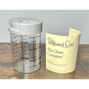The Pampered Chef The Grate Container Cheese Grater 3/4 Cup No 1278 Pre owned
